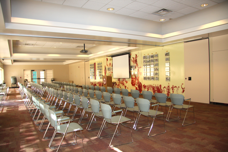 Total capacity:  200/auditorium seating; 125/tables and chairs