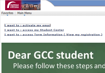 MyGCC menu