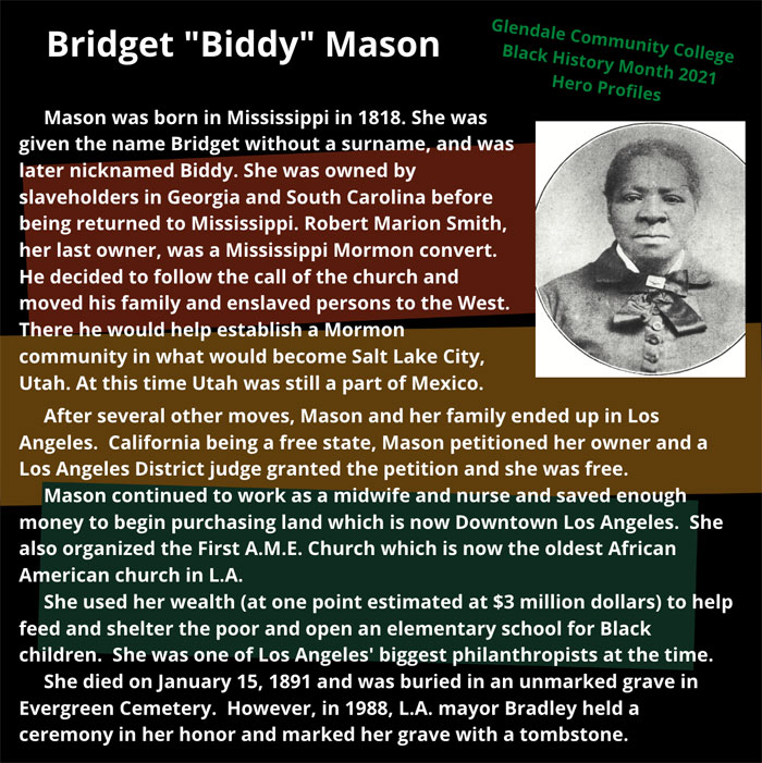 Bridget "Biddy" Mason Mini Profile