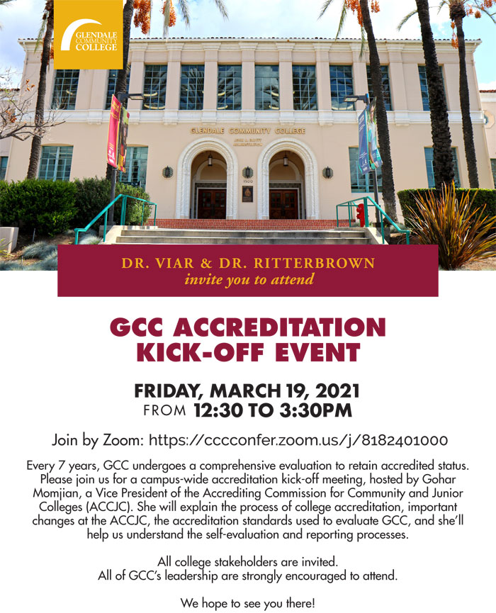 GCC Accreditation KickOff Event flyer