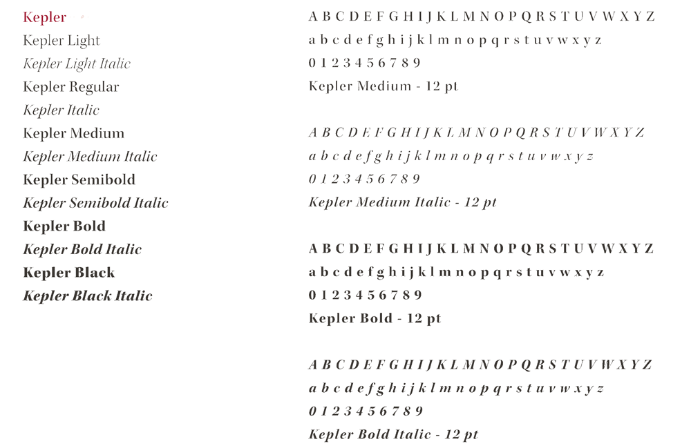 GCC Brand Guidelines fonts Keppler