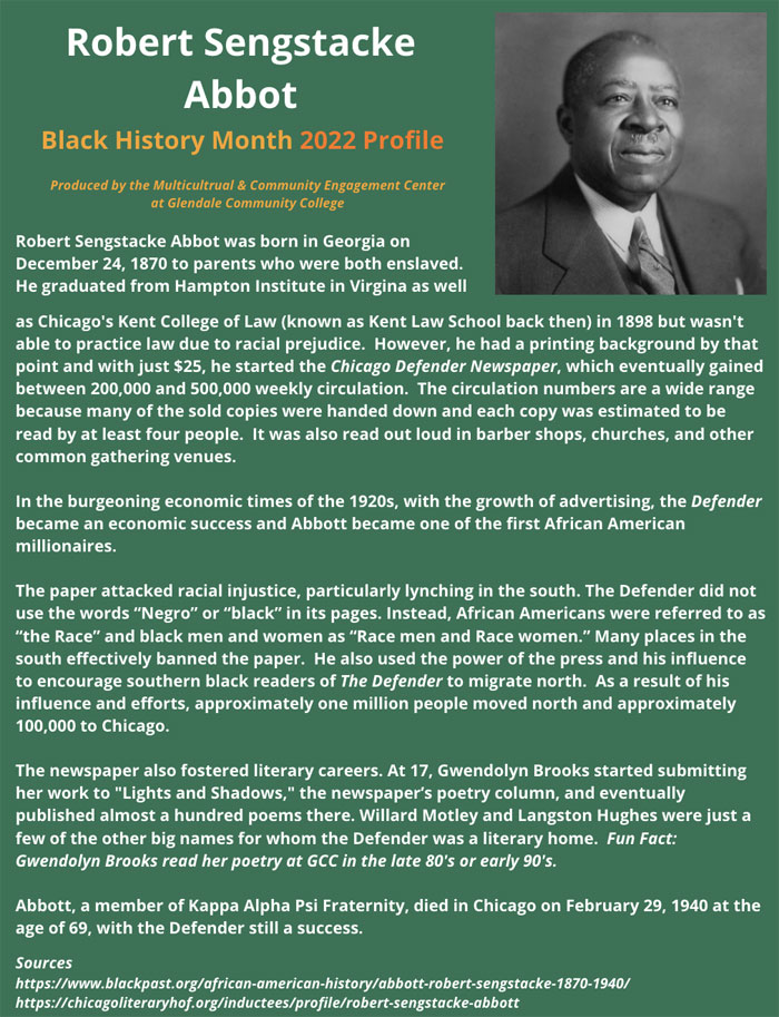 Robert Sengstacke Abbot profile