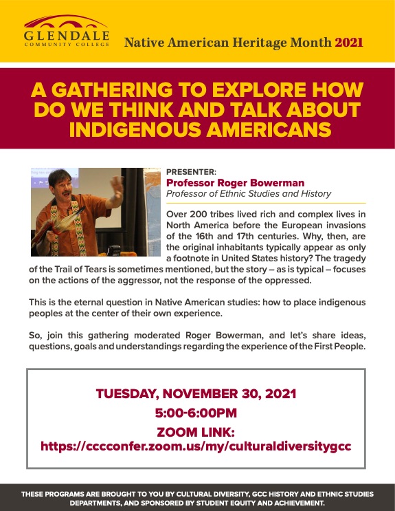 A GATHERING TO EXPLORE HOW DO WE THINK AND TALK ABOUT INDIGENOUS AMERICANS