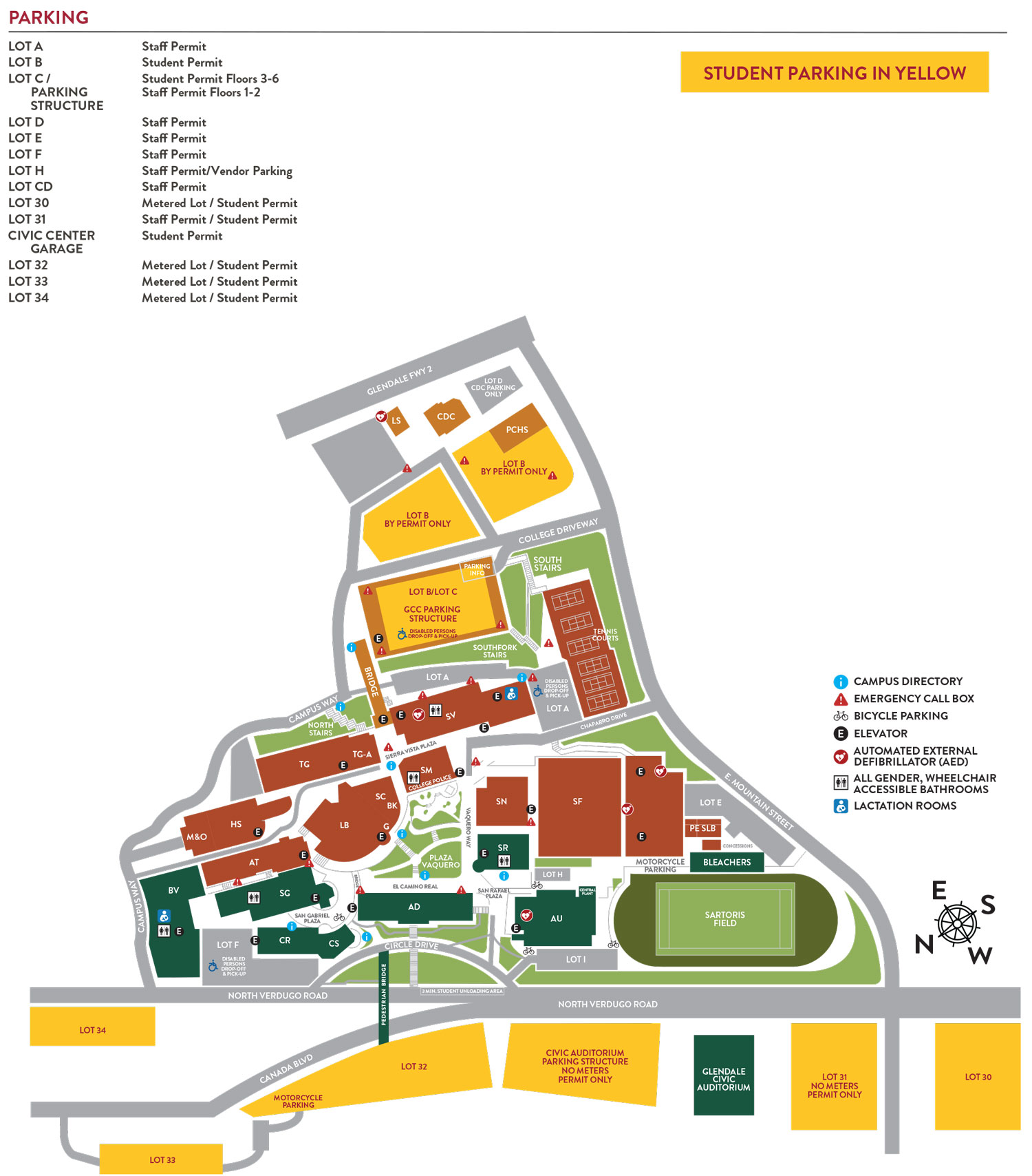 GCC Student Parking Map