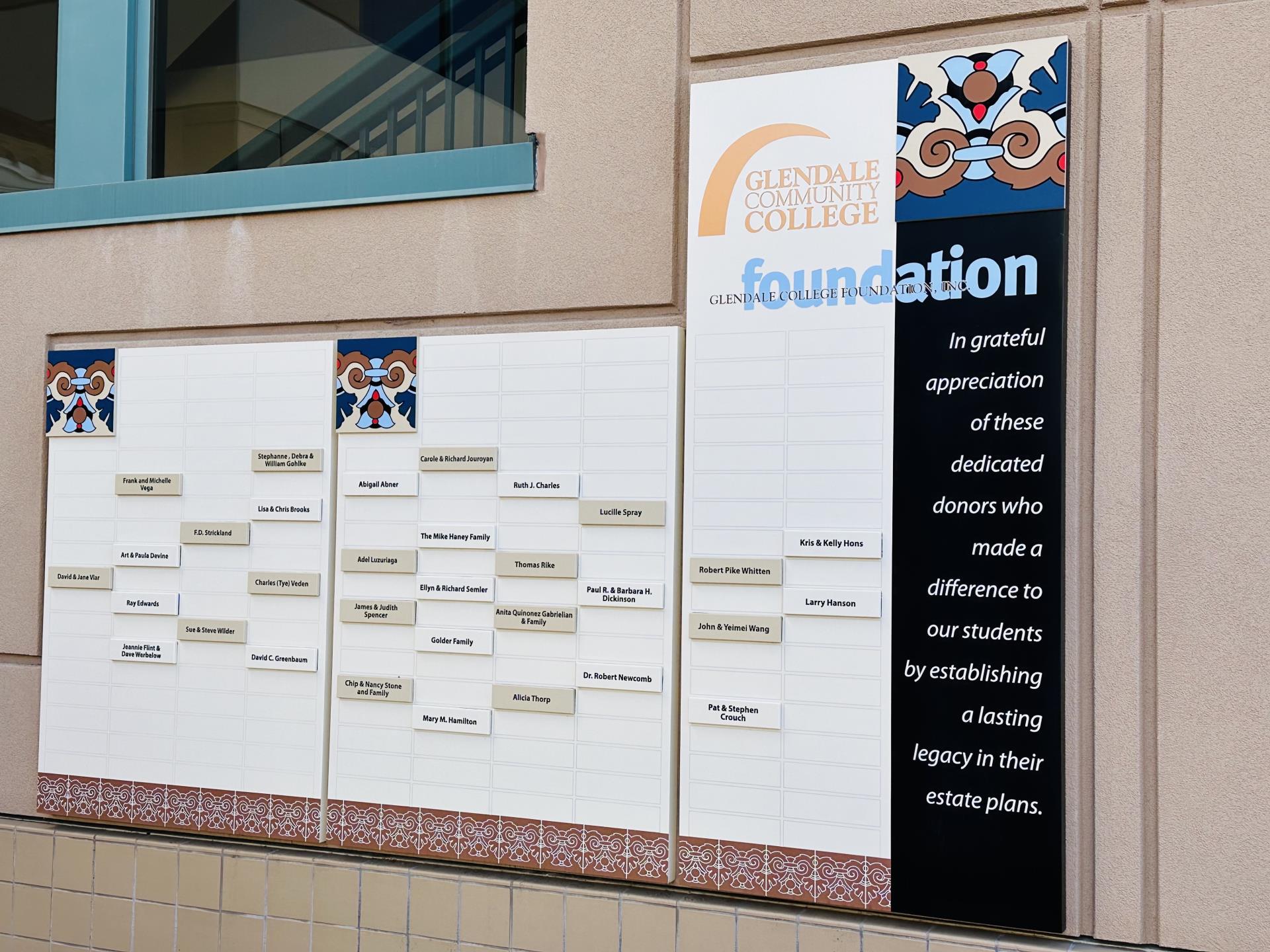 legacy donor wall